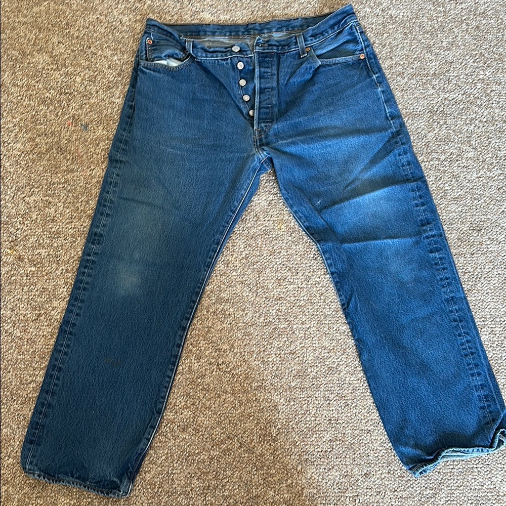 Levi's 501 Blue Relaxed Jeans with Classic Indigo Wash
